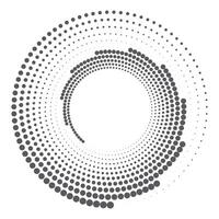 Halftone circular dotted frame. Round dotted frame. rotating dotted circles design. Round border icon. Round logo vector