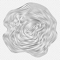 Wooden topography circles. Wood organic slice line design. Line ripple circle wood texture. Tree cut vector