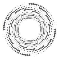 trama de semitonos circular punteado marco. redondo punteado marco. giratorio punteado círculos diseño. redondo frontera icono. redondo logo vector
