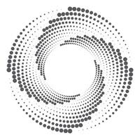Halftone circular dotted frame. Round dotted frame. rotating dotted circles design. Round border icon. Round logo vector