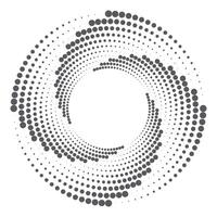 Halftone circular dotted frame. Round dotted frame. rotating dotted circles design. Round border icon. Round logo vector