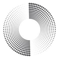 Halftone circular dotted frame. Round dotted frame. rotating dotted circles design. Round border icon. Round logo vector