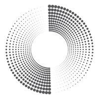 Halftone circular dotted frame. Round dotted frame. rotating dotted circles design. Round border icon. Round logo vector