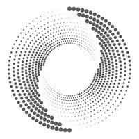 Halftone circular dotted frame. Round dotted frame. rotating dotted circles design. Round border icon. Round logo vector