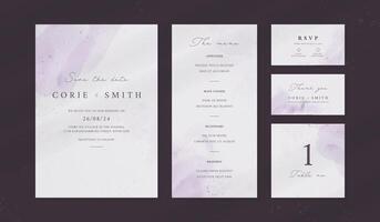 Abstract watercolor wedding invitation template. set of wedding stationery. luxury card and poster background. vector