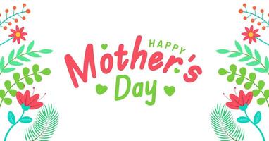 Happy Mother's day typography with colorful flower background template. use to background, banner, placard, card, and poster design template with text inscription and standard color. vector