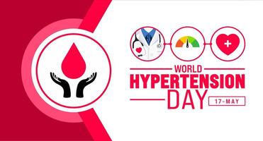 17 May World Hypertension Day background template. Holiday concept. use to background, banner, placard, card, and poster design template with text inscription and standard color. vector