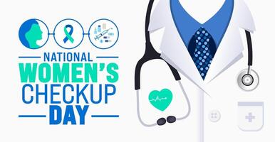 National Womens Checkup Day background template. Holiday concept. use to background, banner, placard, card, and poster design template with text inscription and standard color. vector