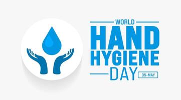 5 May World Hand Hygiene Day background template. Holiday concept. use to background, banner, placard, card, and poster design template with text inscription and standard color. vector