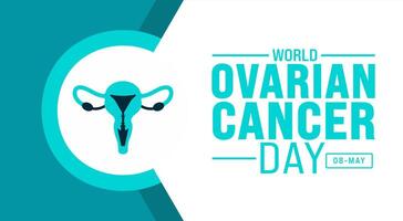 8 May World Ovarian Cancer Day background template. Holiday concept. use to background, banner, placard, card, and poster design template with text inscription and standard color. vector