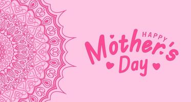 Happy Mother's day typography with mandala background template. use to background, banner, placard, card, and poster design template with text inscription and standard color. vector