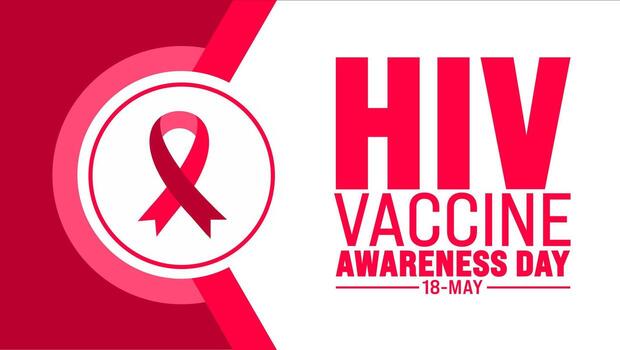 May is HIV Vaccine Awareness Day background template. Holiday concept. use to background, banner, placard, card, and poster design template with text inscription and standard color. vector
