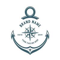 ancla logo. marina empresa diseño vector