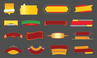 Set of Ribbons, Labels and Sticker design elements vector