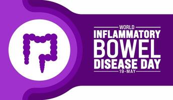 May is World IBD Day or World Inflammatory Bowel Disease Day background template. Holiday concept. use to background, banner, placard, card, and poster design template with text inscription vector