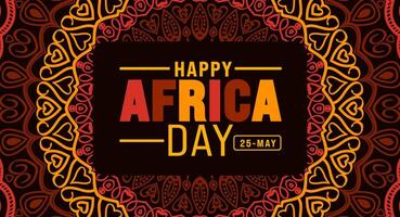 25 May is Happy Africa Day geometric shape pattern background with african map design template. Holiday concept. use to background, banner, placard, card, and poster design template. vector