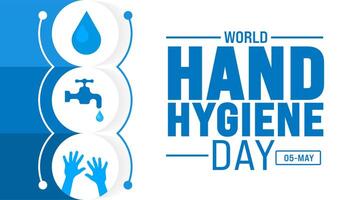 5 May World Hand Hygiene Day background template. Holiday concept. use to background, banner, placard, card, and poster design template with text inscription and standard color. vector