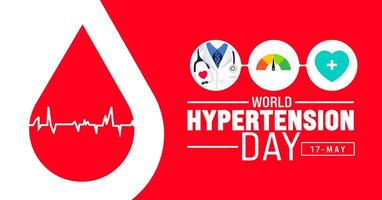 17 May World Hypertension Day background template. Holiday concept. use to background, banner, placard, card, and poster design template with text inscription and standard color. vector