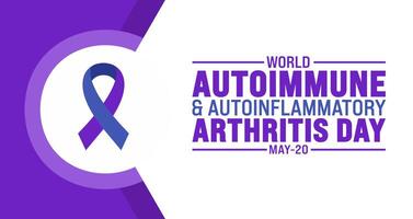 May is World Autoimmune and AutoInflammatory Arthritis Day background template. Holiday concept. use to background, banner, placard, card, and poster design template with text inscription vector