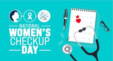 National Womens Checkup Day background template. Holiday concept. use to background, banner, placard, card, and poster design template with text inscription and standard color. vector