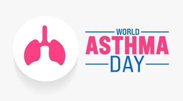 7 May World Asthma Day background template. Holiday concept. use to background, banner, placard, card, and poster design template with text inscription and standard color. vector