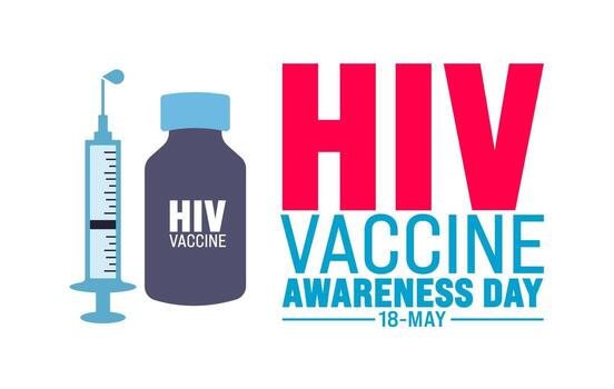 May is HIV Vaccine Awareness Day background template. Holiday concept. use to background, banner, placard, card, and poster design template with text inscription and standard color. vector