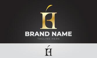 Luxury letter B logo, Elegant identity design in Gold Black vector