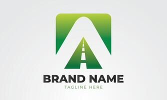 Letter A for road logo design vector