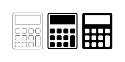 calculator icon set isolated on white background vector