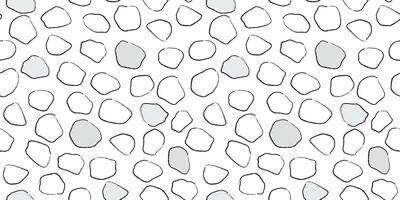 Seamless pattern with abstract rounded shapes using hand drawn lines. A simple print with random spots. vector