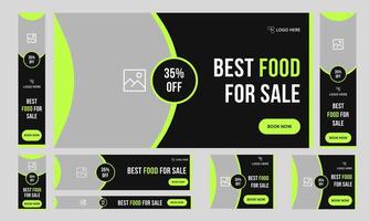 Delicious food delivery web set banner design for social media post, food offer banner design, fully editable eps 10 file format vector