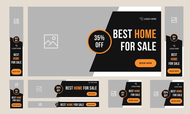 Daily home properties buy and sale offer web set banner design for social media post, real estate clean and simple banner design, fully editable eps 10 file format
