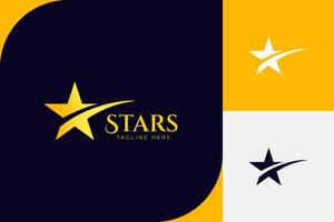 lujo oro estrella logo icono diseños plantilla, elegante creciente estrella logotipo diseño vector