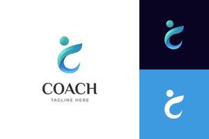 letra C entrenador logo símbolo para vida entrenamiento logo, consultante logo icono diseño gráfico modelo vector