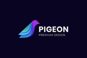 Pigeon Logo Illustration Bird Gradient Colorful Style vector
