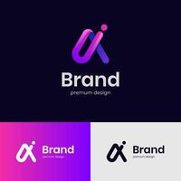 letter ai identity logo design with multicolor shape icon design element, minimalist style for business technology and company identity vector