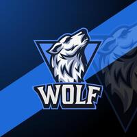 wolf mascot Logo design, Gaming Mascot Logo Design for Sport or e-sport Logo template vector