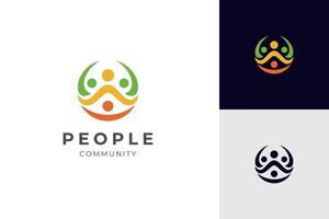 Abstract people Group community logo icon design. team graphic symbol, family together logo template vector