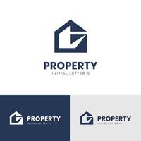 property real estate logo icon design with letter g graphic element symbol for identity logo vector