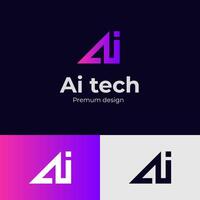 letter ai lowercase identity logo design with multicolor shape icon design element, minimalist style for business technology and company identity vector