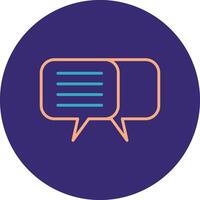 Dialog Line Two Color Circle Icon vector