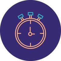 Stop Watch Line Two Color Circle Icon vector