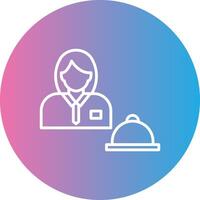 Waiter Line Gradient Circle Icon vector