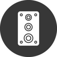 icono de glifo de altavoz invertido vector