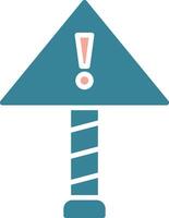 Caution Glyph Two Color Icon vector
