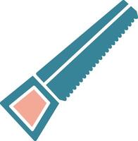 Hand Saw Glyph Two Color Icon vector
