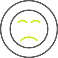 Sad Face Line Two Color Icon vector
