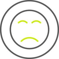 Sad Face Line Two Color Icon vector