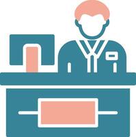 Cashier Glyph Two Color Icon vector