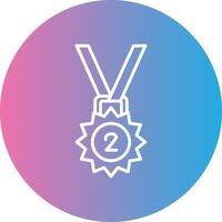 Medal Line Gradient Circle Icon vector